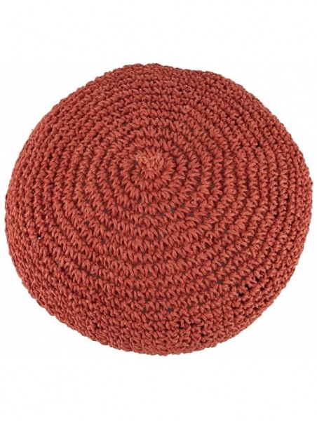 Berets Women Beret Hat Crochet Straw Newsboy Hat Adjustable French Style Fiddler Artist Hat - Orange - CV18T4AOOQ2 $10.22