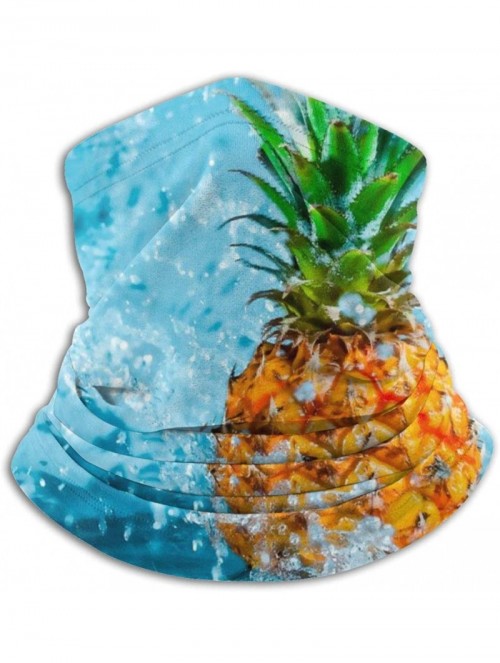 Balaclavas Neck Gaiter Headwear Face Sun Mask Magic Scarf Bandana Balaclava - Pineapple With Water Drops - CW1979MNH8W $24.71