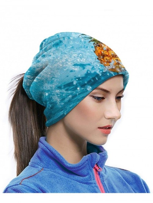 Balaclavas Neck Gaiter Headwear Face Sun Mask Magic Scarf Bandana Balaclava - Pineapple With Water Drops - CW1979MNH8W $24.71