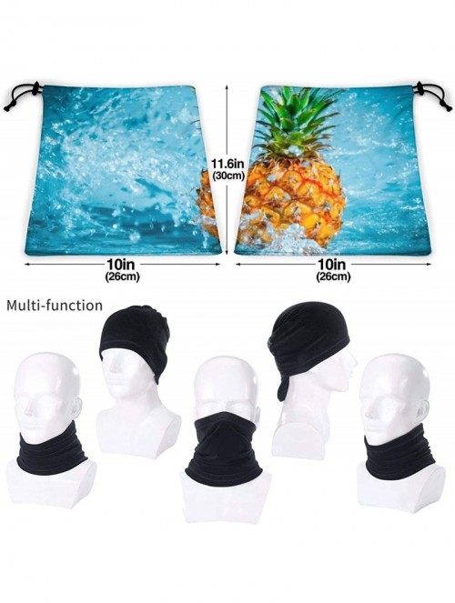 Balaclavas Neck Gaiter Headwear Face Sun Mask Magic Scarf Bandana Balaclava - Pineapple With Water Drops - CW1979MNH8W $24.71