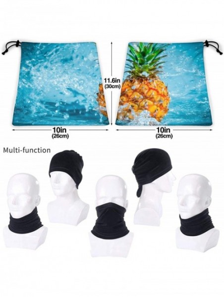 Balaclavas Neck Gaiter Headwear Face Sun Mask Magic Scarf Bandana Balaclava - Pineapple With Water Drops - CW1979MNH8W $24.71