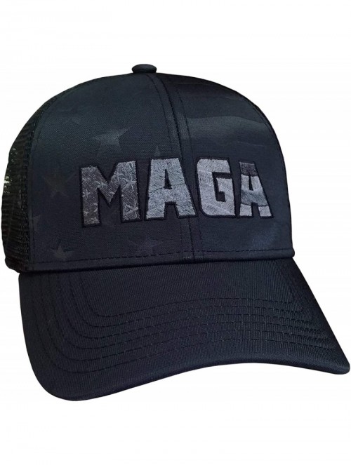 Baseball Caps MAGA Hat - Trump Cap - Stars Stripes Structured Black/Grey Maga - CF18ACM0RNL $29.85