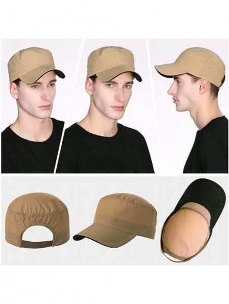 Baseball Caps Unisex Adjustable Large Head Strapback Army Military Combat Hat Baseball Cadet Cap 56-64cm - Khaki_00657 - CF18...