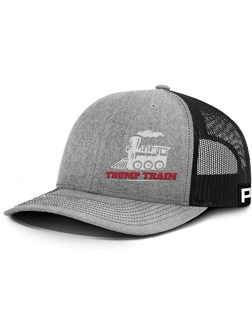 Baseball Caps Trump Train Hat with Mesh Back - Heather Front / Black Mesh - CD192U7ODQG $43.99