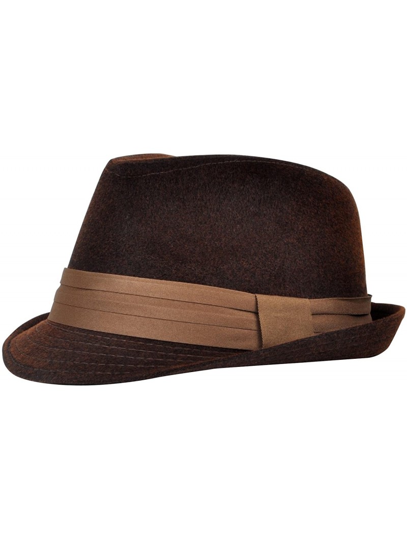 Fedoras Men's All Season Fashion Wear Fedora Hat - Brown - CN12BP1WTU3 $16.69