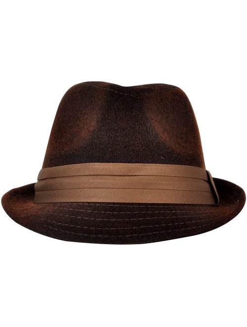 Fedoras Men's All Season Fashion Wear Fedora Hat - Brown - CN12BP1WTU3 $16.69