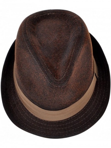 Fedoras Men's All Season Fashion Wear Fedora Hat - Brown - CN12BP1WTU3 $16.69