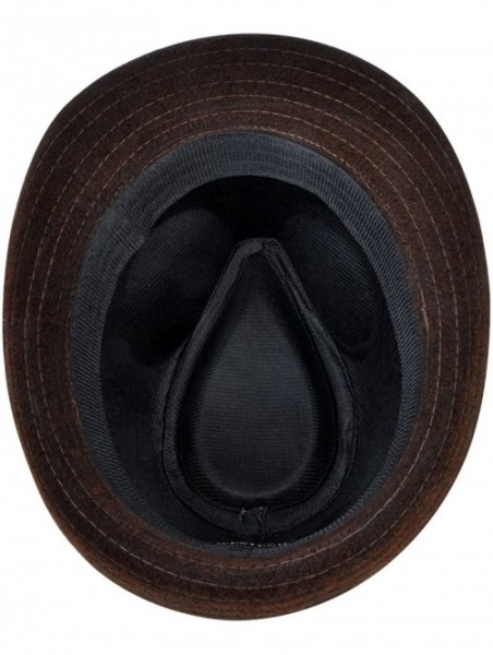 Fedoras Men's All Season Fashion Wear Fedora Hat - Brown - CN12BP1WTU3 $16.69