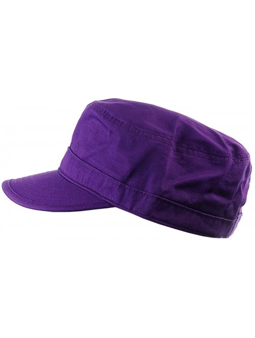 Baseball Caps Fashionable Solid Color Unisex Adjustable Strap Cadet Cap- Dark Purple - CO121NFIXLP $12.67