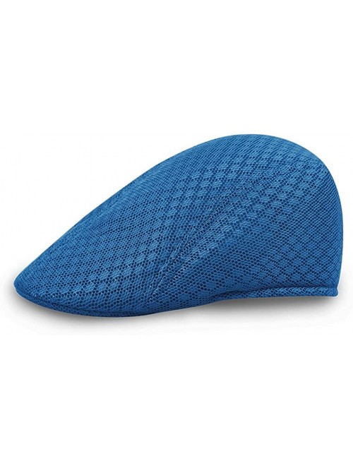 Newsboy Caps Men's Women's Breathable Mesh Solid Color Berets Newsboy Hat - Blue - CD18EQ5NUEY $11.14