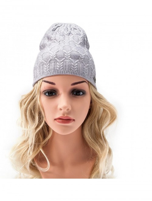 Skullies & Beanies Beanie for Small Head Adult or Teenagers Cable Knit Beanie Winter Hats for Women Skull Caps - Grey-diamond...