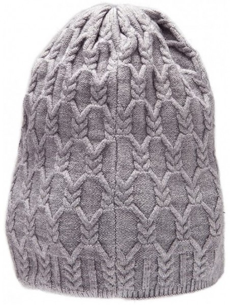 Skullies & Beanies Beanie for Small Head Adult or Teenagers Cable Knit Beanie Winter Hats for Women Skull Caps - Grey-diamond...