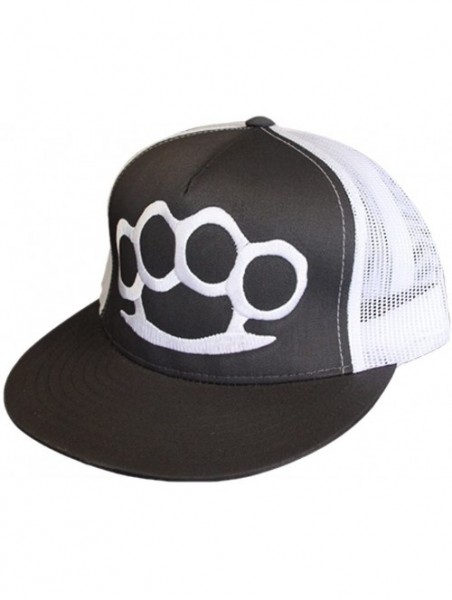 Baseball Caps Brass Knuckle Hat - Black/White - C5187NGXT72 $31.52