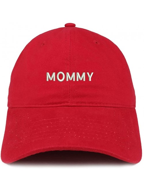 Baseball Caps Mommy Embroidered Soft Crown 100% Brushed Cotton Cap - Red - C317Z2XEZOD $20.60