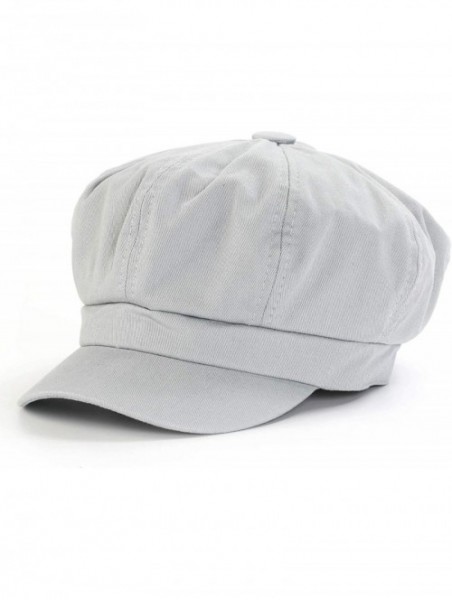 Newsboy Caps Summer Newsboy Cap Women 100% Cotton Plain Blank 8 Panel Gatsby Apple Cabbie Cap Hat - 04 Grey - CE18TRGSCAC $15.23