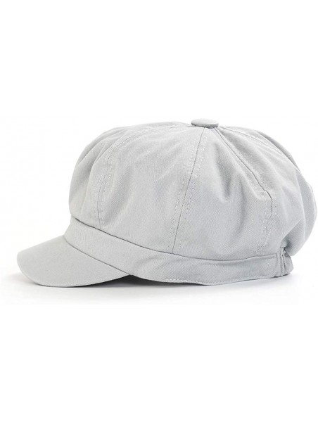 Newsboy Caps Summer Newsboy Cap Women 100% Cotton Plain Blank 8 Panel Gatsby Apple Cabbie Cap Hat - 04 Grey - CE18TRGSCAC $15.23