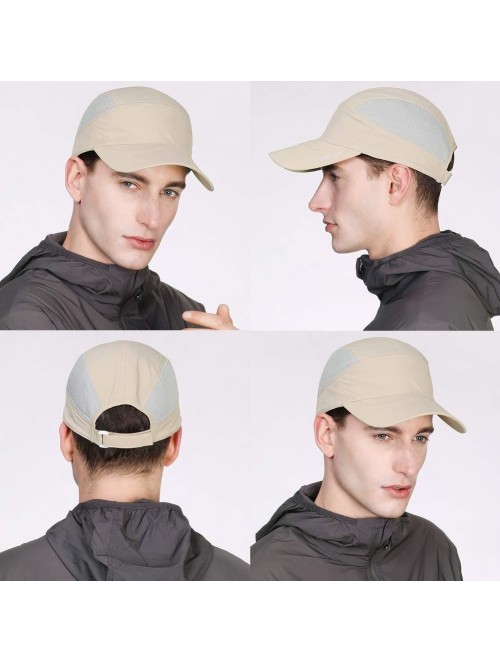 Baseball Caps Mens UPF50 Quick-Dry Baseball Cap Foldable Brim Free-Size Sun Hat Unisex - 00040_khaki - C318S9CU57R $21.48