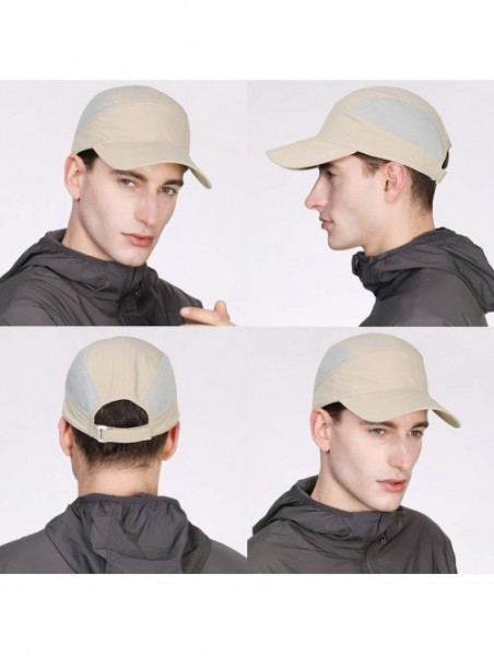 Baseball Caps Mens UPF50 Quick-Dry Baseball Cap Foldable Brim Free-Size Sun Hat Unisex - 00040_khaki - C318S9CU57R $21.48