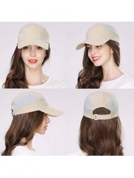 Baseball Caps Mens UPF50 Quick-Dry Baseball Cap Foldable Brim Free-Size Sun Hat Unisex - 00040_khaki - C318S9CU57R $21.48