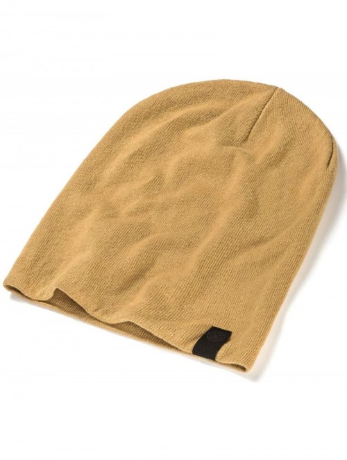 Skullies & Beanies Warm Slouchy Beanie Hat - Deliciously Soft Daily Beanie in Fine Knit - Sand - C918UUEQND5 $13.94