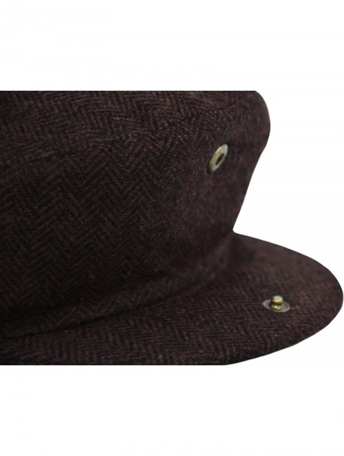 Newsboy Caps Classic Men's Flat Hat Wool Newsboy Herringbone Tweed Driving Cap - Iv1935-brown - CA18D0EO47G $15.96