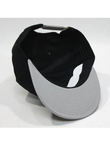 Baseball Caps Premium Plain Cotton Twill Adjustable Flat Bill Snapback Hats Baseball Caps - Gray/Black - CC12BIXI4P7 $14.75