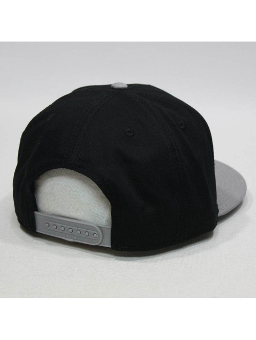 Baseball Caps Premium Plain Cotton Twill Adjustable Flat Bill Snapback Hats Baseball Caps - Gray/Black - CC12BIXI4P7 $14.75