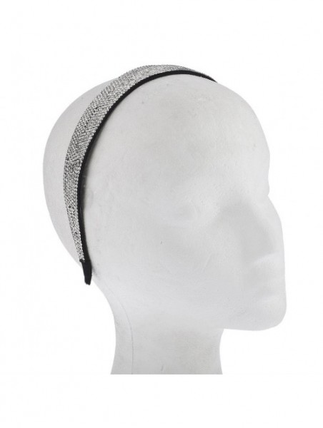 Headbands Multi Row Crystal Rhinestone Black Hard Headband - C917Y0HST2U $13.18