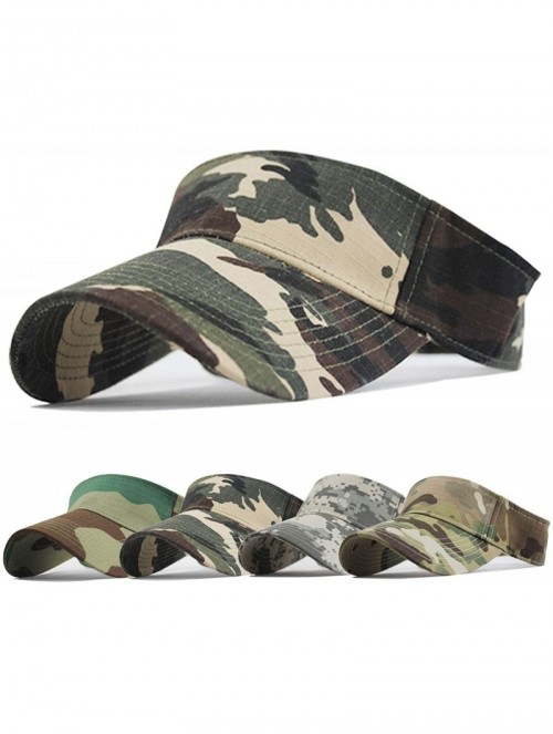 Visors Sports Sun Visor Hats Twill Cotton Ball Caps for Men Women Adults Kids - Camo-3 - CO18YCRE432 $13.76