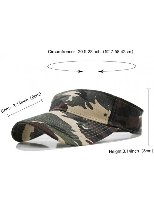 Visors Sports Sun Visor Hats Twill Cotton Ball Caps for Men Women Adults Kids - Camo-3 - CO18YCRE432 $13.76