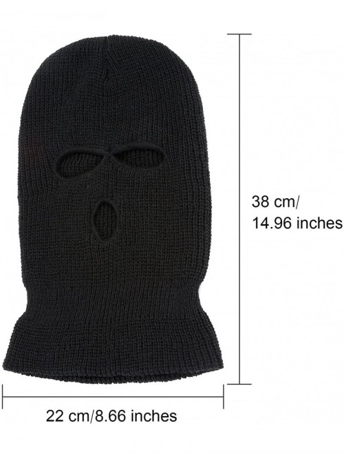 Balaclavas 2 Pieces Knitted Full Face Cover 3-Hole Ski Mask Winter Balaclava Face Mask for Adult Supplies - Black- Grey - CG1...