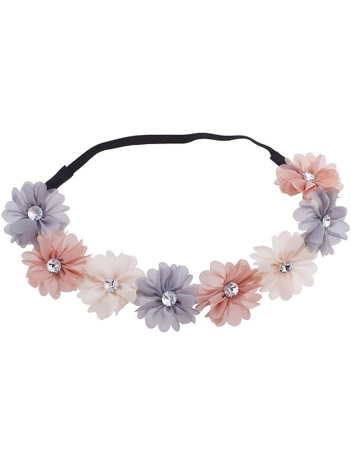 Headbands Multicolor Chiffon Flower Headband Flower Crown Headband - Multicolor Chiffon - CG187GE2YQM $10.90