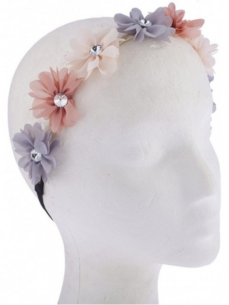 Headbands Multicolor Chiffon Flower Headband Flower Crown Headband - Multicolor Chiffon - CG187GE2YQM $10.90