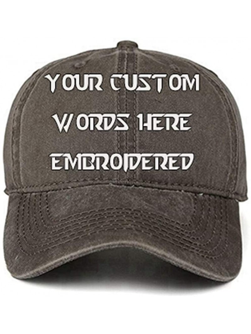 Baseball Caps Men Women Custom Text Embroidered Denim Hat Team Christmas Adjustable Snapback Baseball Caps - Coffee - CY18INU...