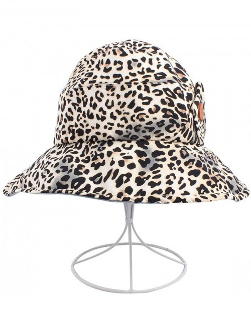 Bucket Hats Foldable Leopard Bucket Hat for Women/Girls- Sun Protection Cap for Spring/Summer/Autumn - Ivory Leopard - C818Q6...