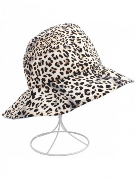 Bucket Hats Foldable Leopard Bucket Hat for Women/Girls- Sun Protection Cap for Spring/Summer/Autumn - Ivory Leopard - C818Q6...