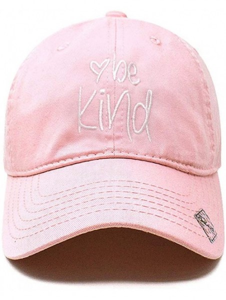 Baseball Caps Be Kind Trendy Fashion Dad Hat Cotton Baseball Cap Polo Style Low Profile - Cotton Light Pink - CL18SXGK9TR $18.05