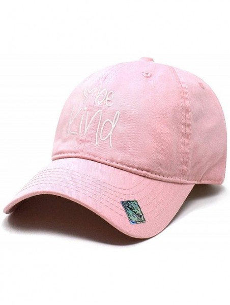 Baseball Caps Be Kind Trendy Fashion Dad Hat Cotton Baseball Cap Polo Style Low Profile - Cotton Light Pink - CL18SXGK9TR $18.05