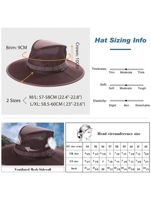 Sun Hats Packable Unisex Fishing Sun Hat Outdoor Safari Panama SPF 50 Travel for Men Women 56-61cm - Coffee_99069 - C118E4TG3...