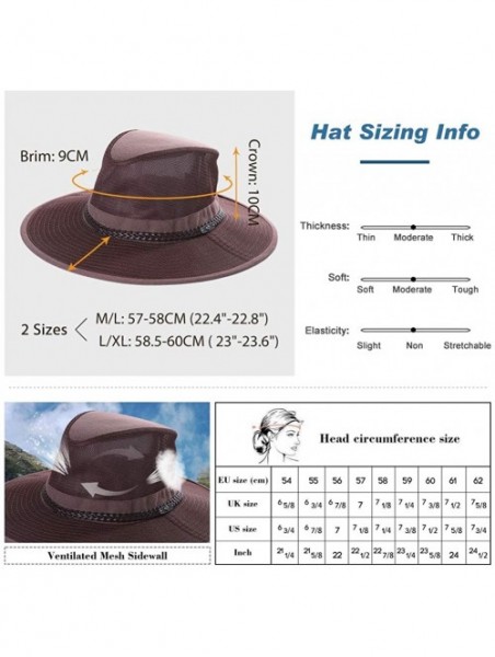 Sun Hats Packable Unisex Fishing Sun Hat Outdoor Safari Panama SPF 50 Travel for Men Women 56-61cm - Coffee_99069 - C118E4TG3...