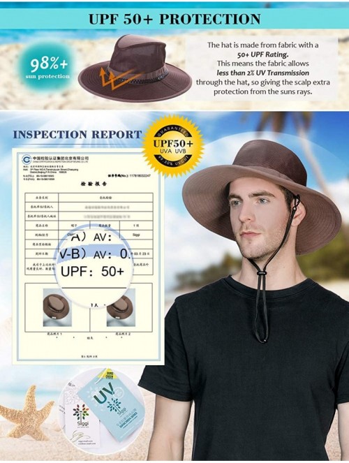 Sun Hats Packable Unisex Fishing Sun Hat Outdoor Safari Panama SPF 50 Travel for Men Women 56-61cm - Coffee_99069 - C118E4TG3...