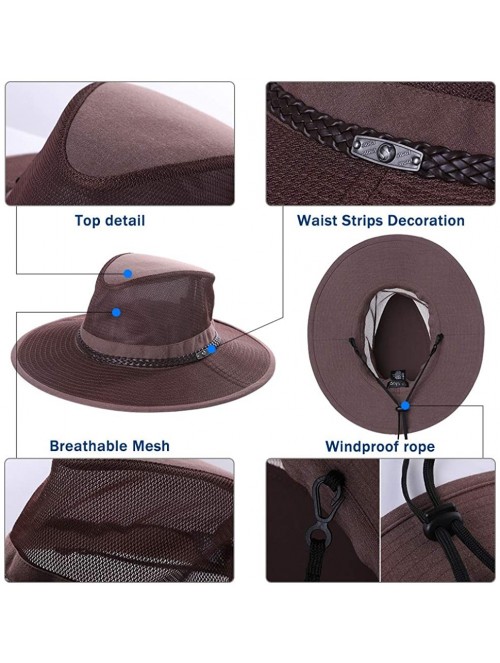 Sun Hats Packable Unisex Fishing Sun Hat Outdoor Safari Panama SPF 50 Travel for Men Women 56-61cm - Coffee_99069 - C118E4TG3...