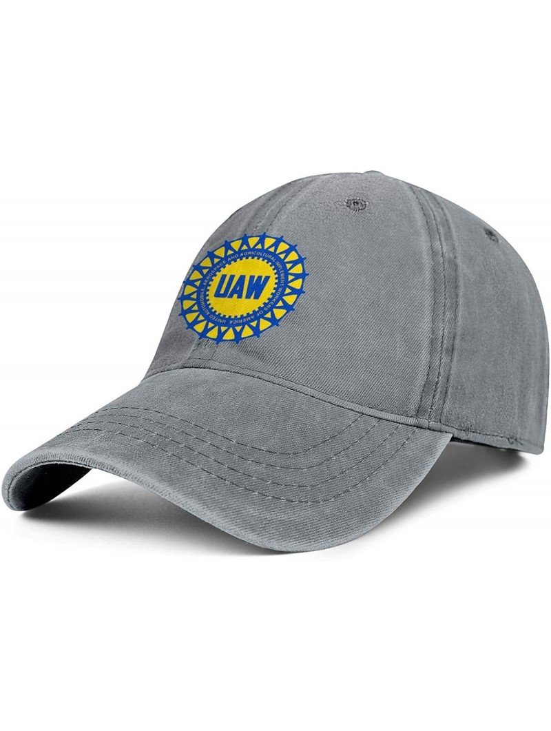 Baseball Caps UAW 685 Hat Wash Cowboy Hat Flat Baseball Cap for All Age Dad Hat - Gray - C418Z0AS7CM $21.25