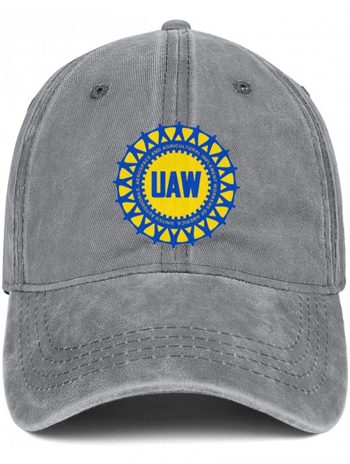 Baseball Caps UAW 685 Hat Wash Cowboy Hat Flat Baseball Cap for All Age Dad Hat - Gray - C418Z0AS7CM $21.25