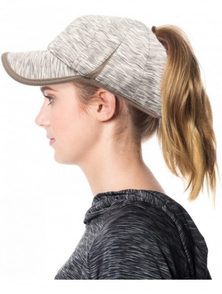 Baseball Caps Ponytail Messy Buns Yoga Ponycaps Plain Baseball Visor Cap Dad Hat - Gray - CQ18EL2XS9W $20.04