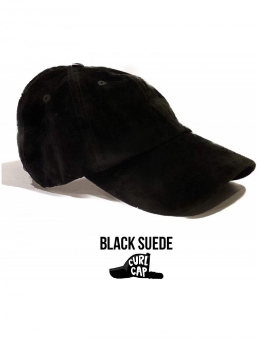 Baseball Caps Natural Hair Backless Cap - Satin Lined Baseball Hat for Women - Black Velour - CD1966NWTLG $31.80