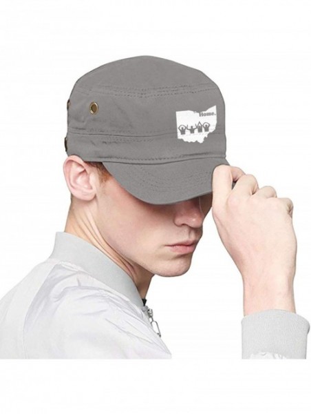 Baseball Caps Ohio Home State Cotton Newsboy Military Flat Top Cap- Unisex Adjustable Army Washed Cadet Cap - Gray - CP18XS8U...