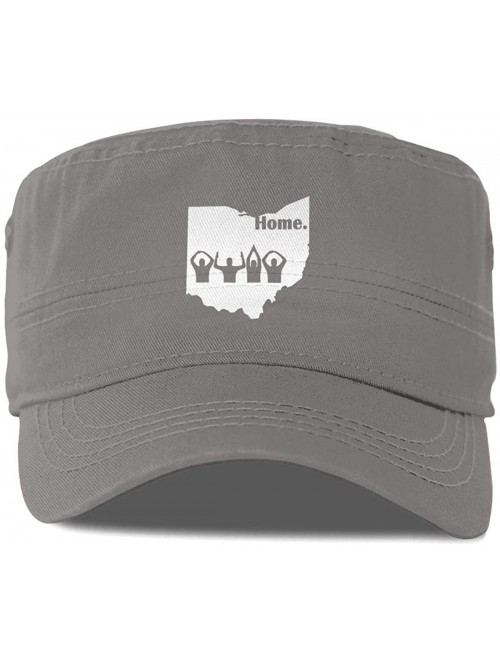 Baseball Caps Ohio Home State Cotton Newsboy Military Flat Top Cap- Unisex Adjustable Army Washed Cadet Cap - Gray - CP18XS8U...