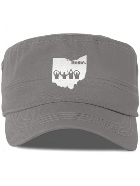 Baseball Caps Ohio Home State Cotton Newsboy Military Flat Top Cap- Unisex Adjustable Army Washed Cadet Cap - Gray - CP18XS8U...