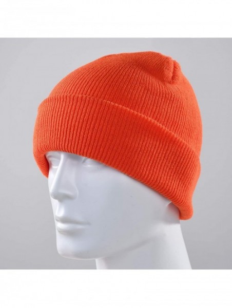 Skullies & Beanies Personalized Stretchy Embroidery Customized Knit Skull Hat Cap for Winter Present - Orange - CJ1880C86RX $...